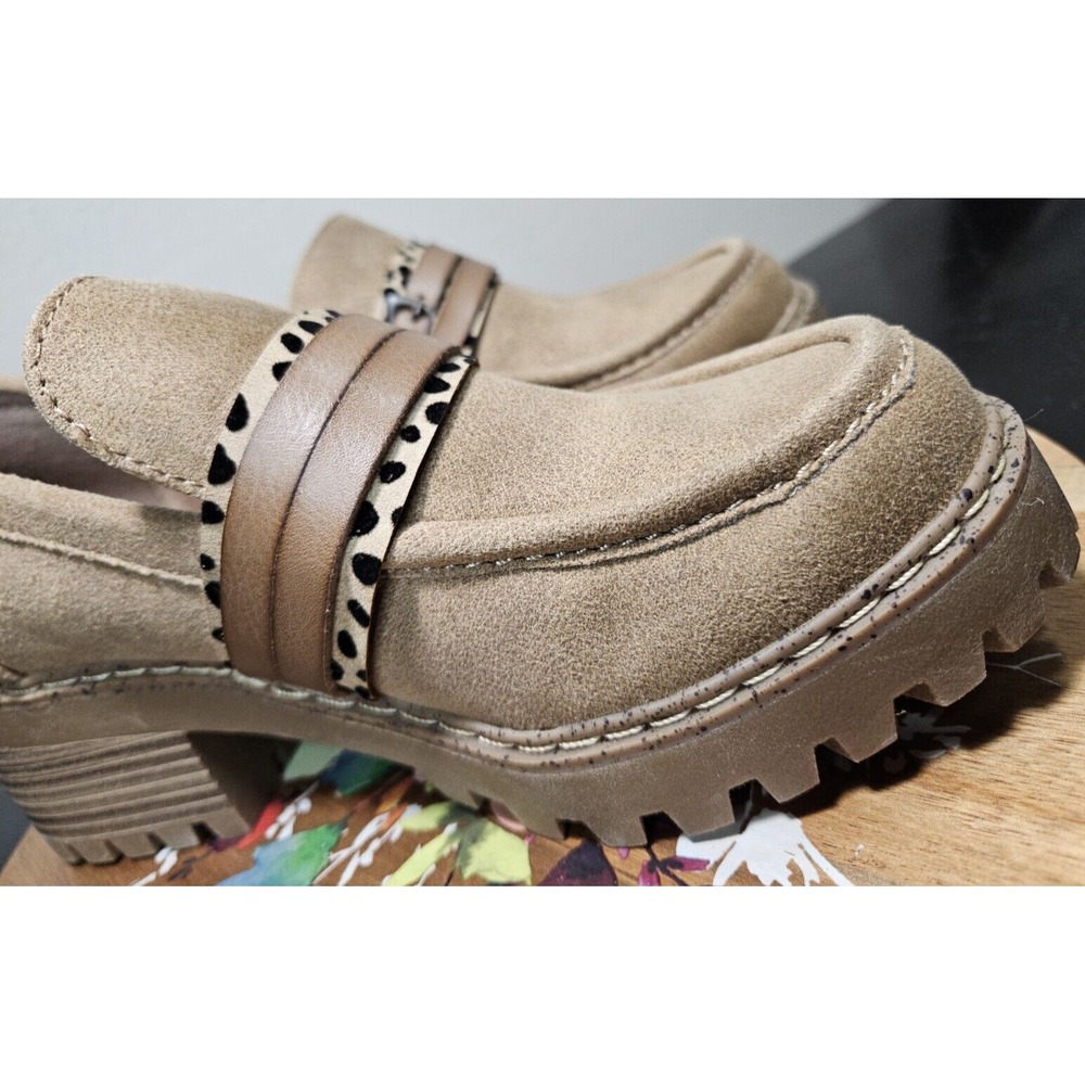 BLOWFISH Malibu Lahtay *NWOB* Lug Sole Loafer Vegan Platform Animal Print Sz W/7 - Picture 10 of 16